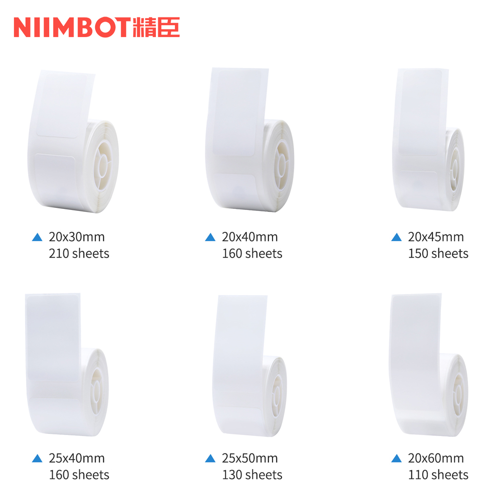 Niimbot-D101 감열 라벨 용지, 라벨 프린터 바코드 가격 이름 빈 라벨 스티커 롤 용지 25x50mm 25x60mm